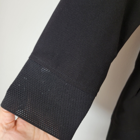 SOSKEN STUDIOS Marisa Minicucci Charlie black mesh trim zip front bomber jacket - Picture 4 of 14